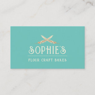 Logo d'Elegant Baker Carte de visite Turquoise