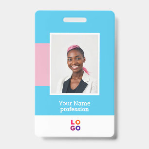 Logo d'employé moderne, Photo, Code QR, Badge nomi
