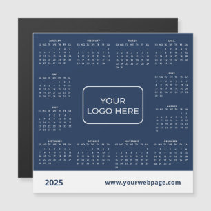 Logo d'entreprise 2025 Calendrier magnétique bleu