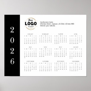 Logo d'entreprise 2026 Poster du calendrier mural 