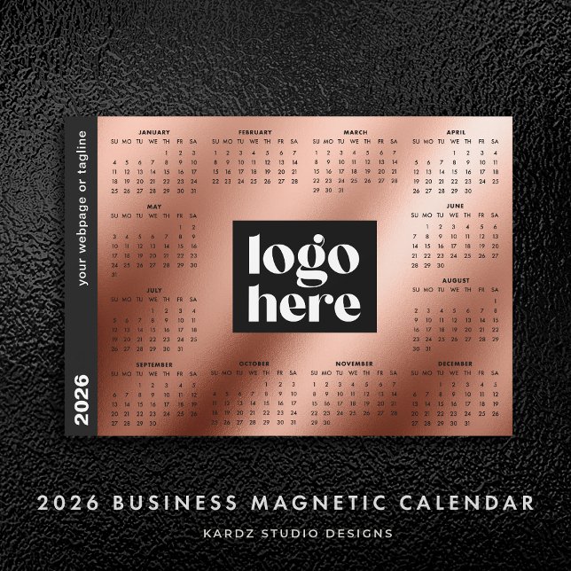 Logo d'entreprise 2026 Rose Gold Calendrier de l'a (Créateur téléchargé)