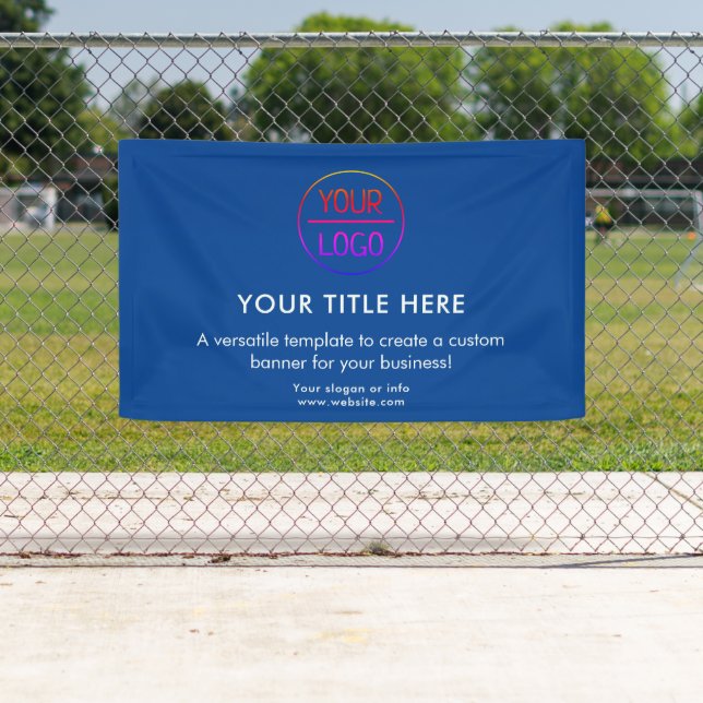 Logo d'entreprise | Bannière de 5' Navy Blue Profe (En situation)