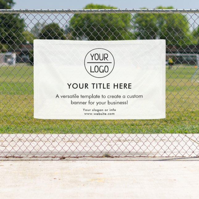 Logo d'entreprise | Bannière de 5' Navy Blue Profe (En situation)