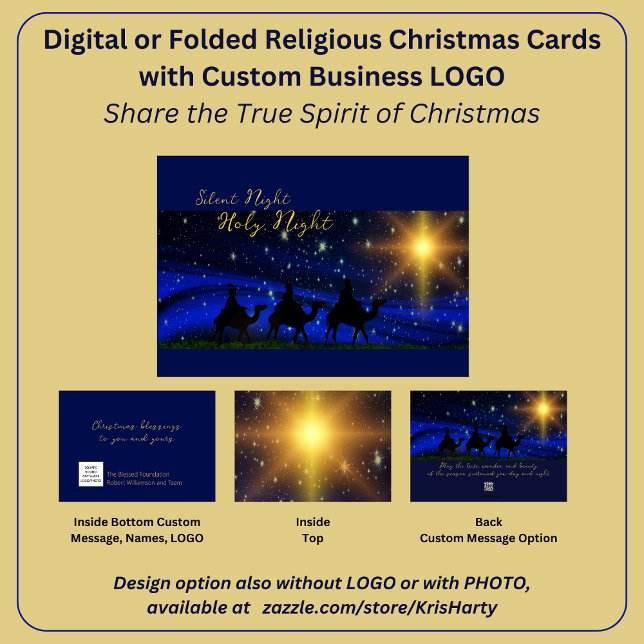 Logo d'entreprise Carte de Noël religieuse (Share the true Spirit of Christmas with clients, customers, prospects and your own team. Your logo. )