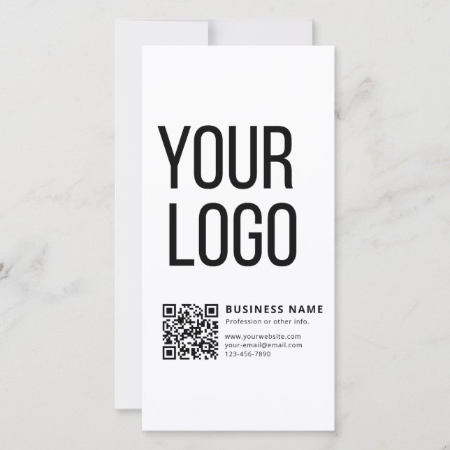 Logo d'entreprise & Code QR modifiable (Devant)