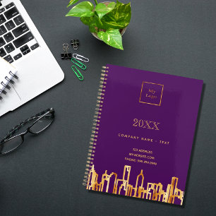 Logo d'entreprise de ville en or violet 2026