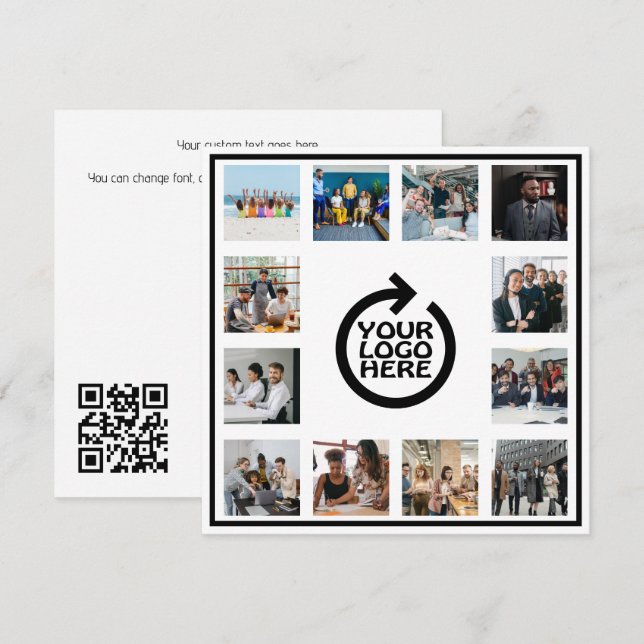 Logo d'entreprise et 12 photos QR Code personnalis (Devant / Derrière)
