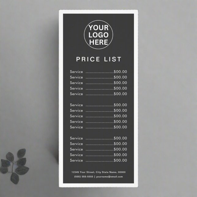 Logo d'entreprise gris l Menu Tarifs professionnel (Créateur téléchargé)