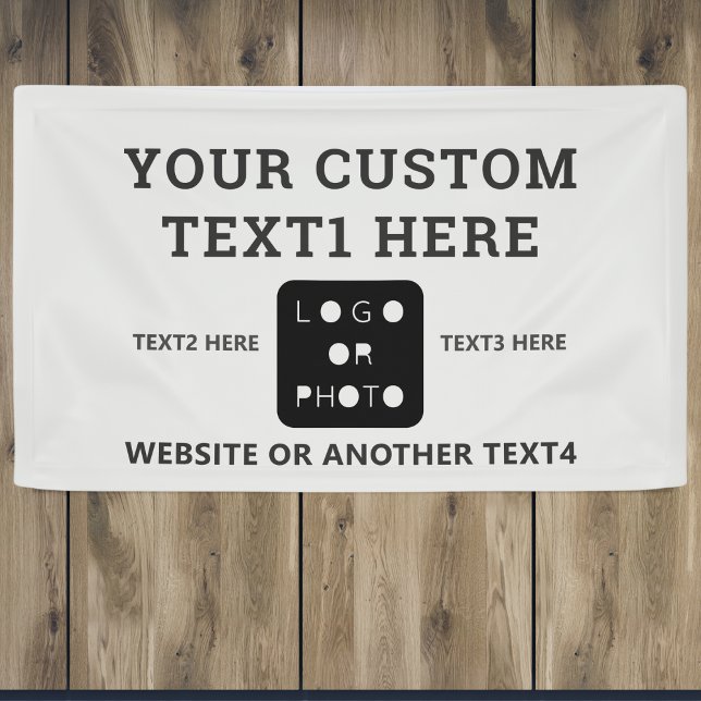 Logo d'entreprise gris Photo Bannière simple (Créateur téléchargé)