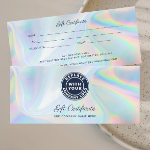 Logo d'entreprise Holographique Certificat cadeau