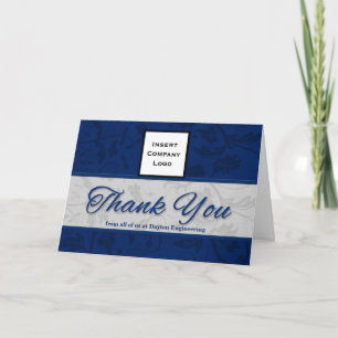 Logo d'entreprise Merci personnalisé bleu Damas