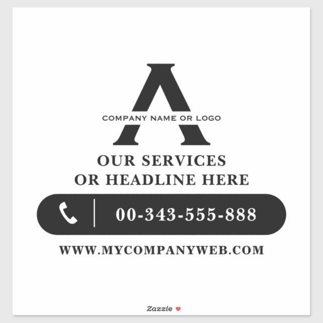Logo d'entreprise minimaliste pour autocollant de  (Feuille)