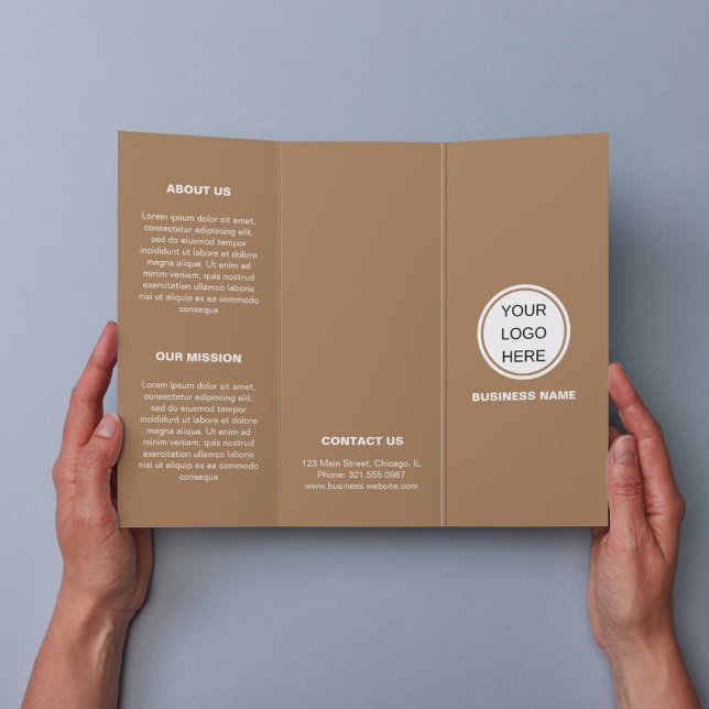 Logo d'entreprise moderne Brochure Brown triplée (Créateur téléchargé)