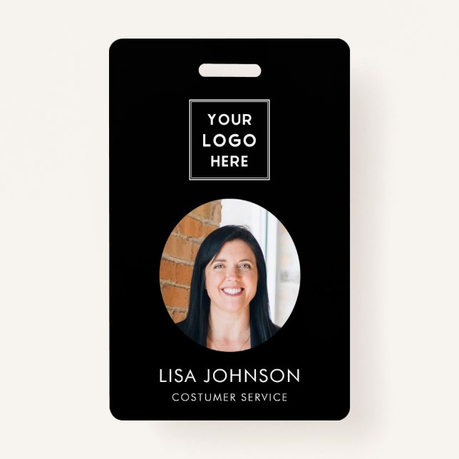 Logo d'entreprise moderne Code QR Noir Badge d'éta (Devant)