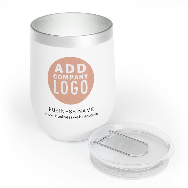 Logo d'entreprise moderne personnalisé Employés de (Custom Modern Business Logo Company Employees Thermal Wine Tumbler)