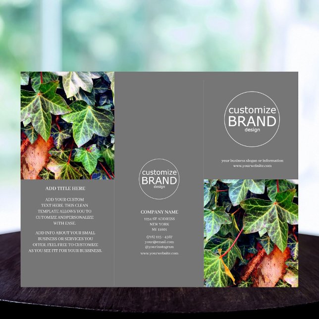 Logo d'entreprise moderne Photo Trifold Grey Broch (business brochure)