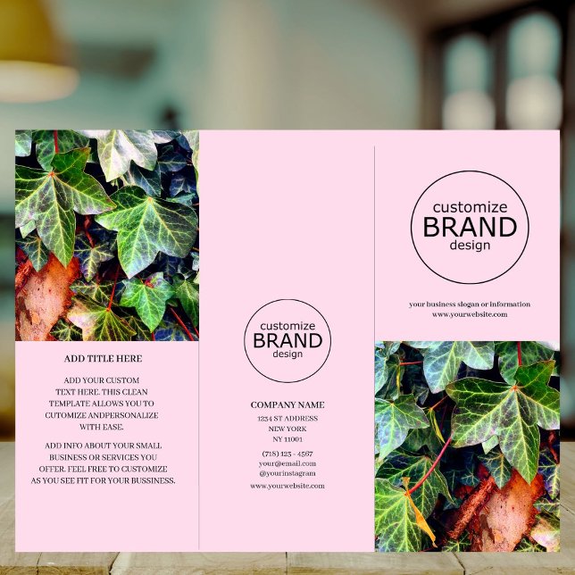Logo d'entreprise moderne Photo Trifold Pink Broch (business brochure)
