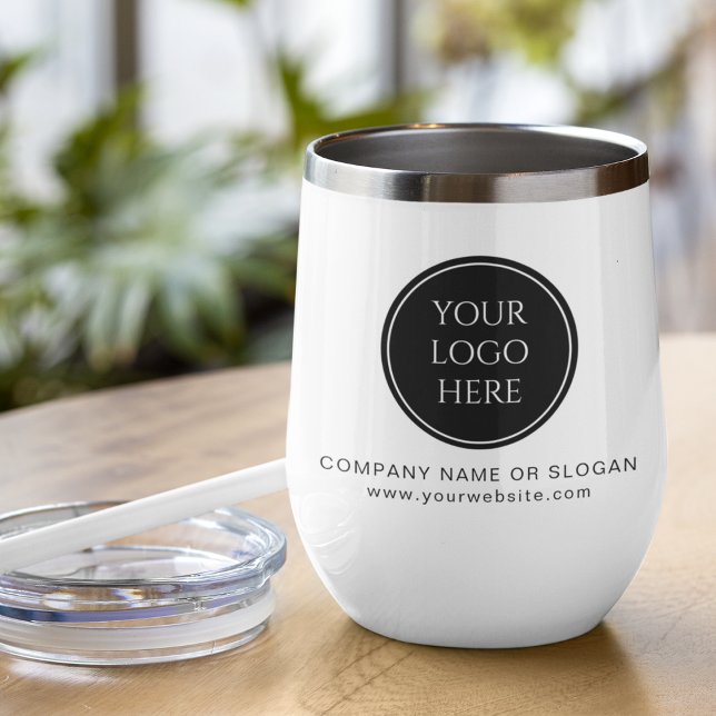 Logo d'entreprise moderne Promotionnel minimal (Modern Business Logo Corporate Promotional Minimal Thermal Wine Tumbler)