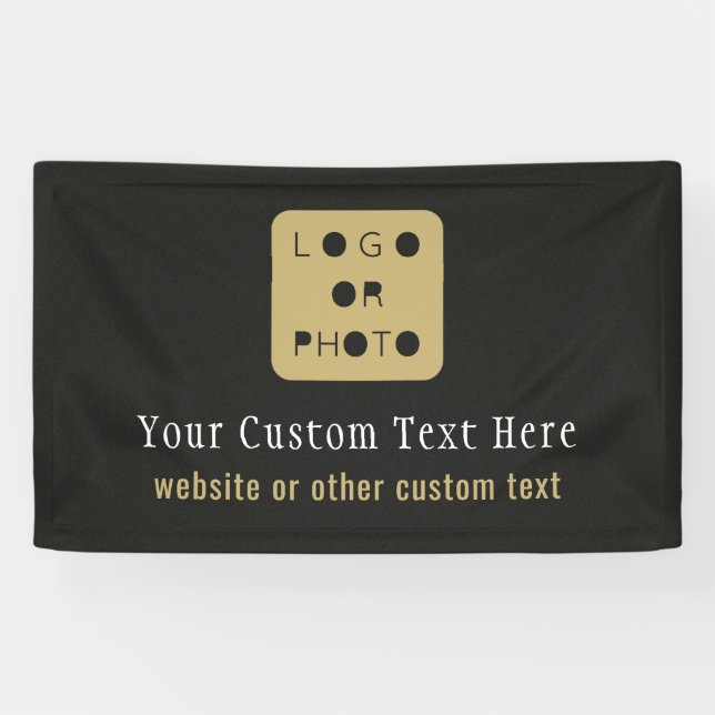 Logo d'entreprise noir et or Photo Bannière simple (Horizontal)