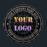 Logo d'entreprise personnalisé et Cible de flechet<br><div class="desc">Couleurs et polices personnalisées - Concevez votre propre Cible de flechettes personnalisée avec votre entreprise Nom de logo Site Web ou Texte personnalisé Promotionnel Tableau de bord d'entreprise Cadeau - Ajouter votre logo - Image ou QR Code - Photo / Nom - Entreprise / Site - Information / Plus -...</div>