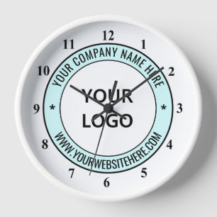 Logo d'entreprise personnalisé et horloge texte pr