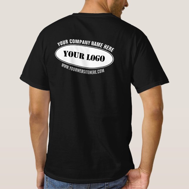 Logo d'entreprise personnalisé et T-shirt texte (Dos)