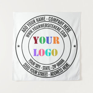 Logo d'entreprise personnalisé et tapisserie promo