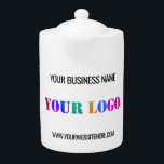 Logo d'entreprise personnalisé et Teapot de sociét<br><div class="desc">Couleurs et polices personnalisées - Concevez vos propres Teapots avec votre logo Nom Site Web Promotionnel Personnalisé Entreprise Bureau Promotion Professionnel ou Personnel Personnalisable Couleurs et Texte Moderne Teapot Cadeau - Ajouter votre logo - Image - Photo ou QR Code / Nom - Entreprise / Site Web ou E-mail ou...</div>