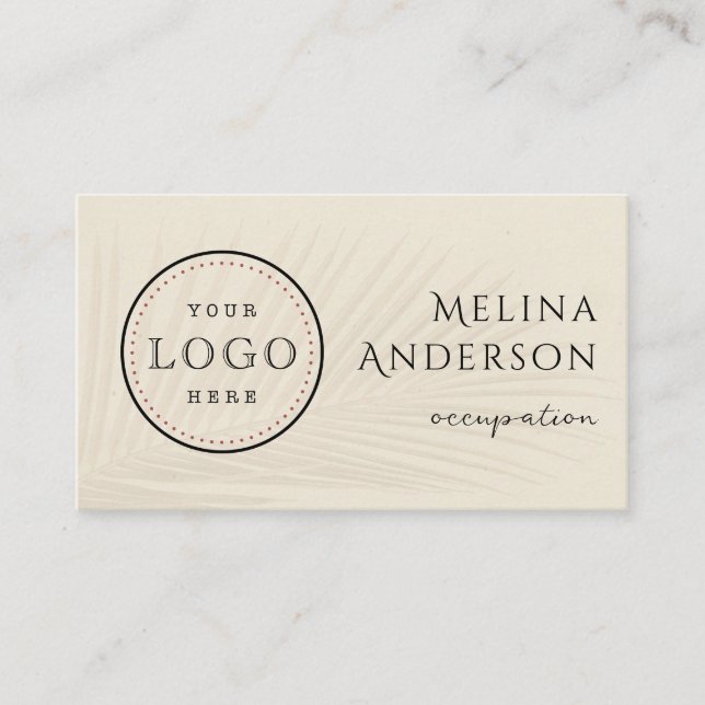 Logo d'entreprise QR Code Carte de visite de palme (Devant)