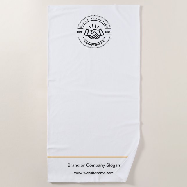 Logo d'entreprise | Serviette de plage minimaliste (Devant)
