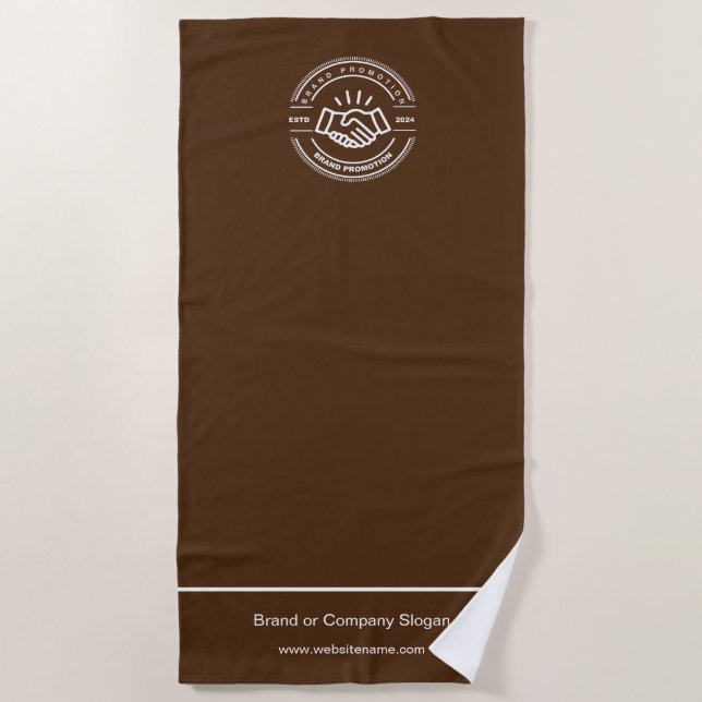 Logo d'entreprise | Serviette de plage minimaliste (Devant)