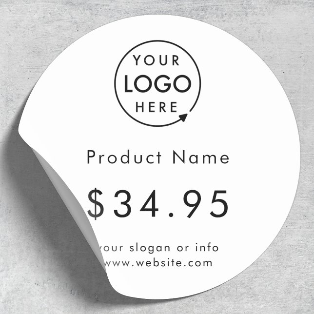 Logo d'entreprise | Sticker pour étiquette de prix (Upload your logo to create a custom branded price tag sticker)