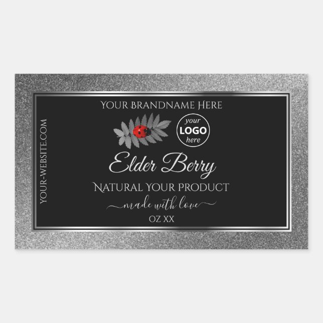 Logo des Étiquettes de Parties scintillant d'argen (Devant)