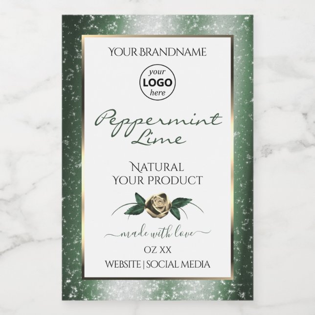 Logo des étiquettes de produit blanches avec cadre (Étiquettes simples)