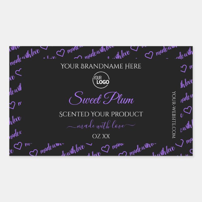 Logo des Étiquettes de produits Black and Purple W (Devant)