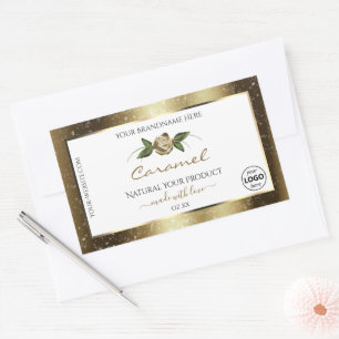 Logo des Étiquettes de produits Brown Floral Blanc