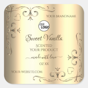 Logo des Étiquettes de produits d'or glamour