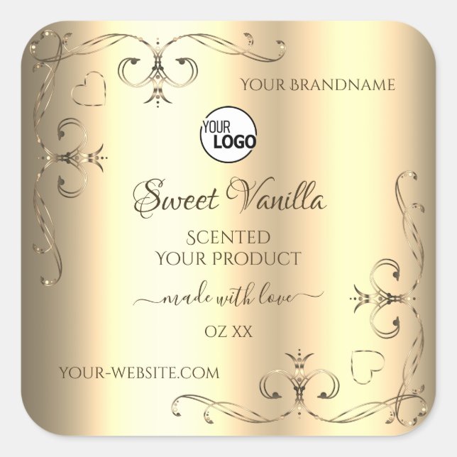 Logo des Étiquettes de produits d'or glamour (Devant)