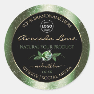 Logo des Étiquettes de produits Floral Noir et Ver