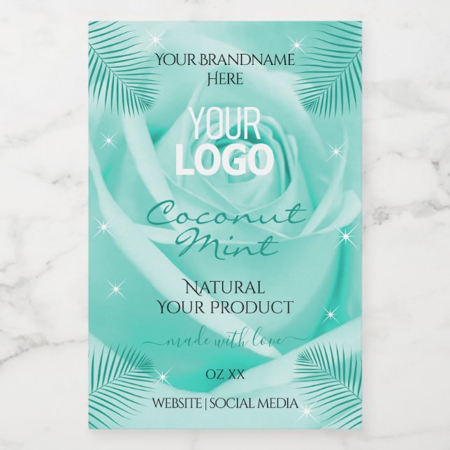 Logo des Étiquettes de produits floraux Rose Turqu (Étiquettes simples)