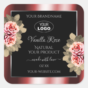 Logo des Étiquettes de produits noirs rouges chato