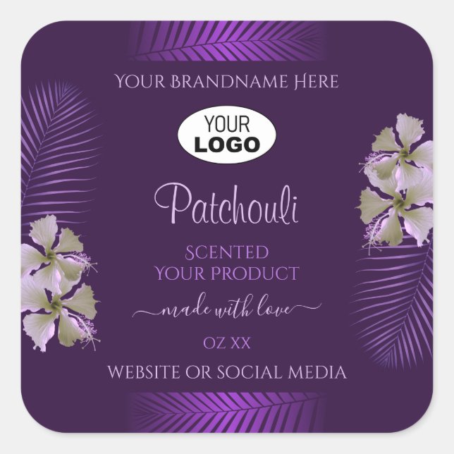Logo des Étiquettes Hawaii Fleurs Feuille (Devant)