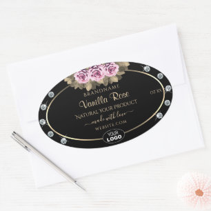 Logo Diamants Rose Étiquette pour emballage de pro