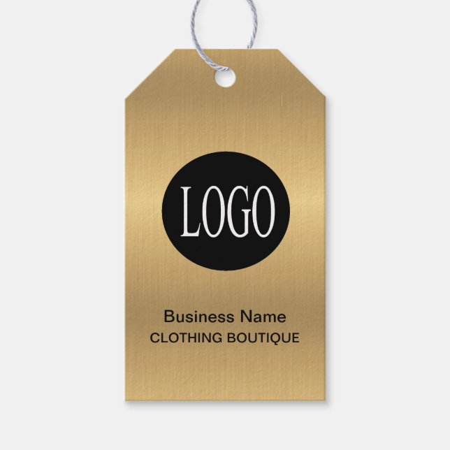 Logo doré et noir avec étiquettes de prix à code-b (Devant)