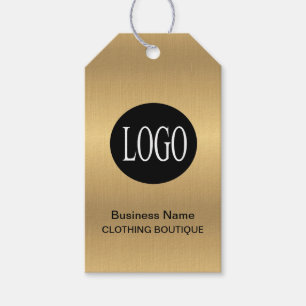 Logo doré et noir avec étiquettes de prix à code-b