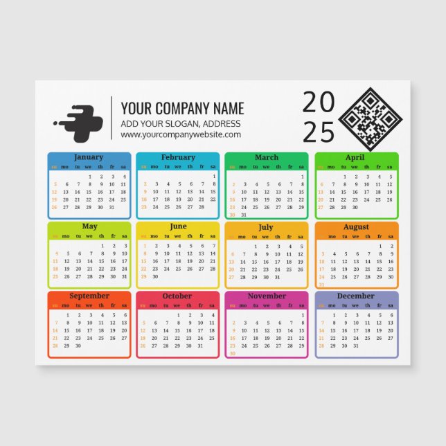 Logo du calendrier 2025 Code QR Business Promo Swa (Devant)