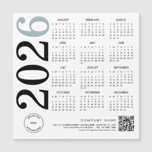 Logo du calendrier 2026 QR Code bleu noir affaires
