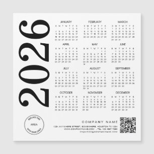 Logo du calendrier 2026 QR Code noir et blanc Entr