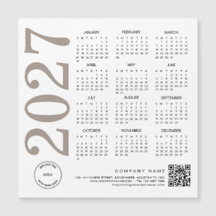 Logo du calendrier 2027 Code QR Neutre Taupe Entre