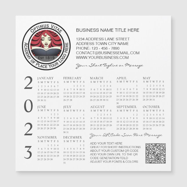 Logo du calendrier QR Code Business 2023 (Devant)